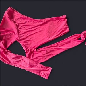 Nasty Gal Hot Pink One-Shoulder Crop Top